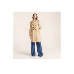 J Crew 2018 Icon Trench Coat Belted Tan Khaki Double Breasted H5852 Size 2
